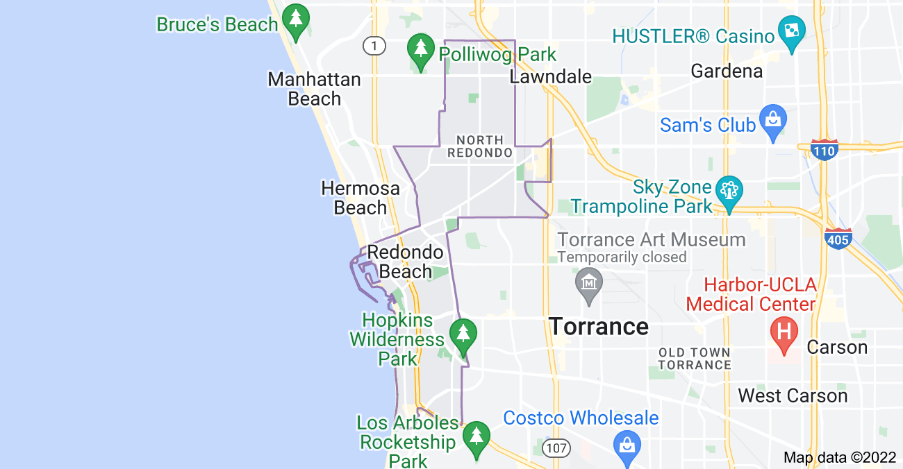 Map of Redondo Beach, CA