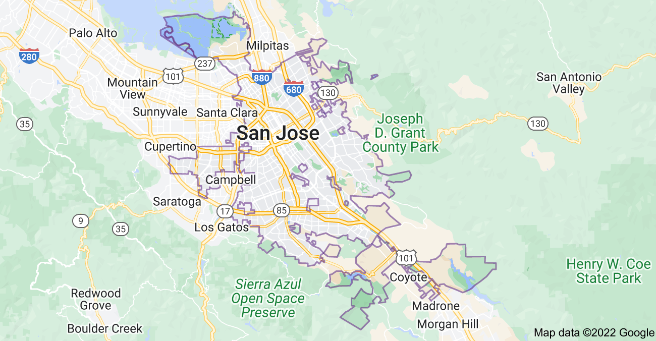 Map of San Jose, CA