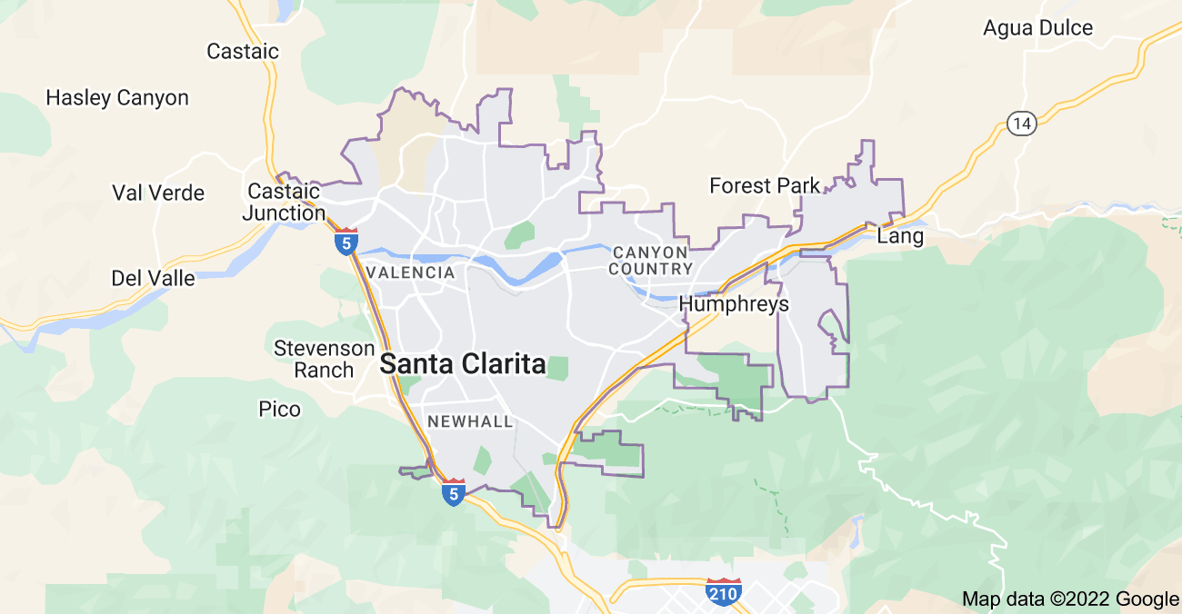 Map of Santa Clarita, CA