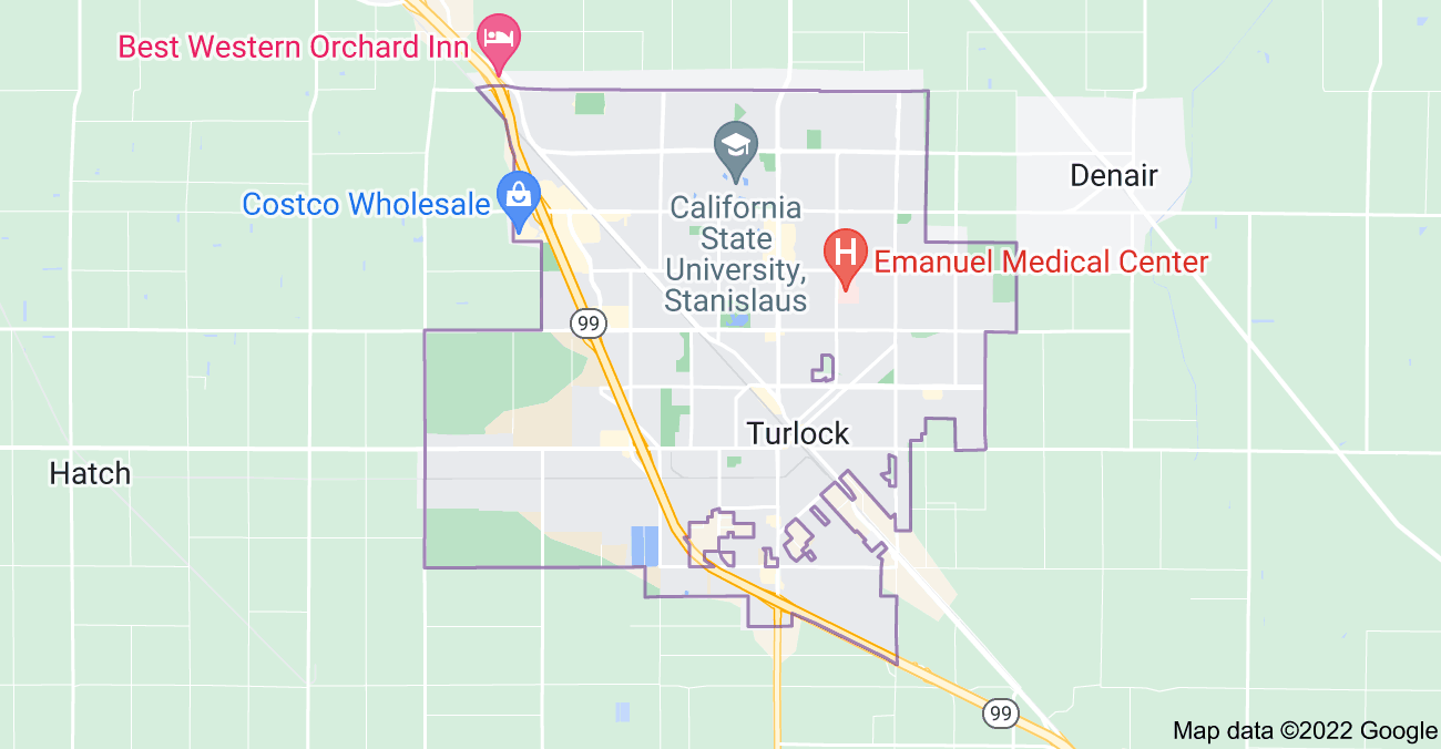 Map of Turlock, CA
