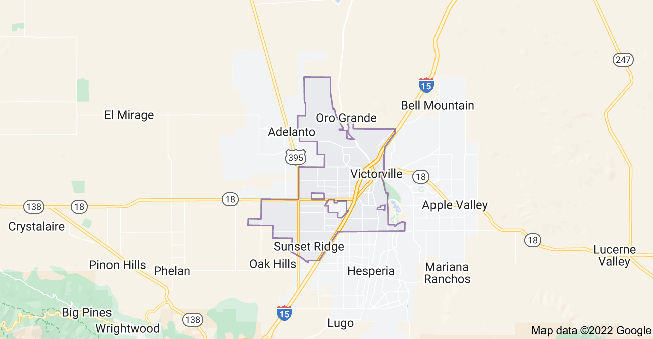 Map of Victorville, CA