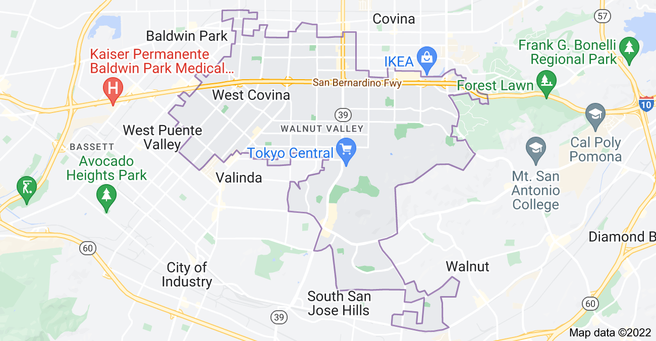 Map of West Covina, CA