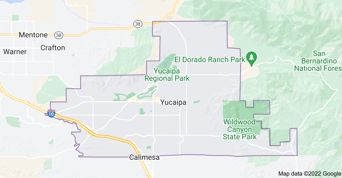 Map of Yucaipa, CA