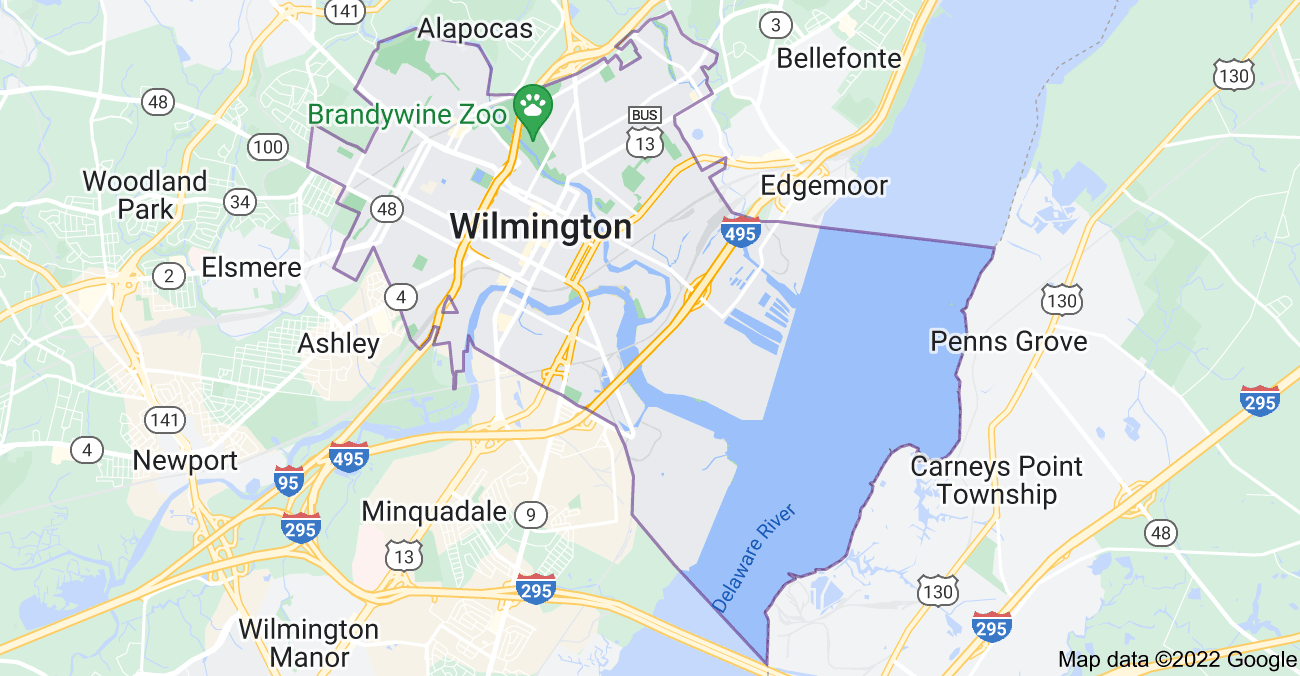 Map of Wilmington, DE