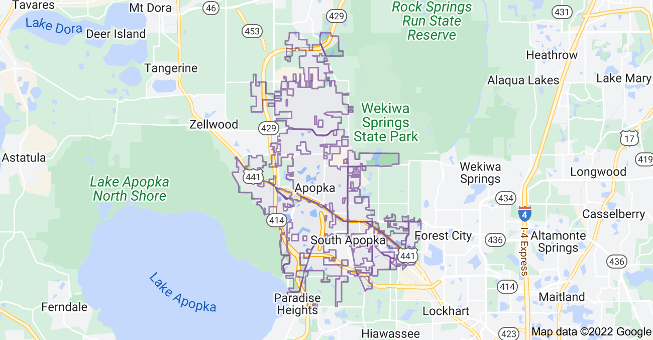 Map of Apopka, FL