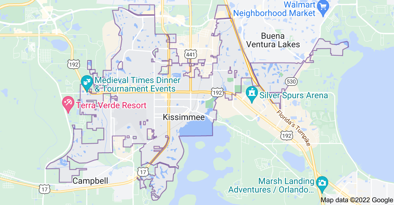 Map of Kissimmee, FL