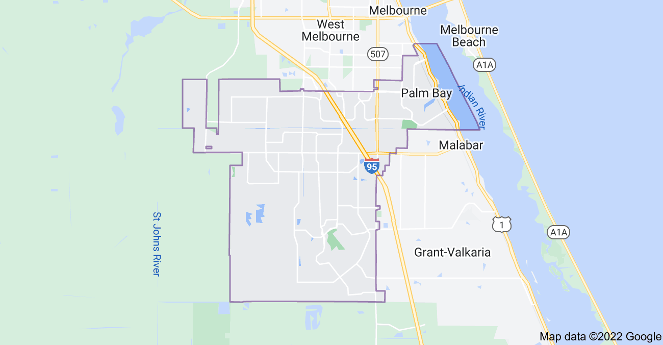 Map of Palm Bay, FL