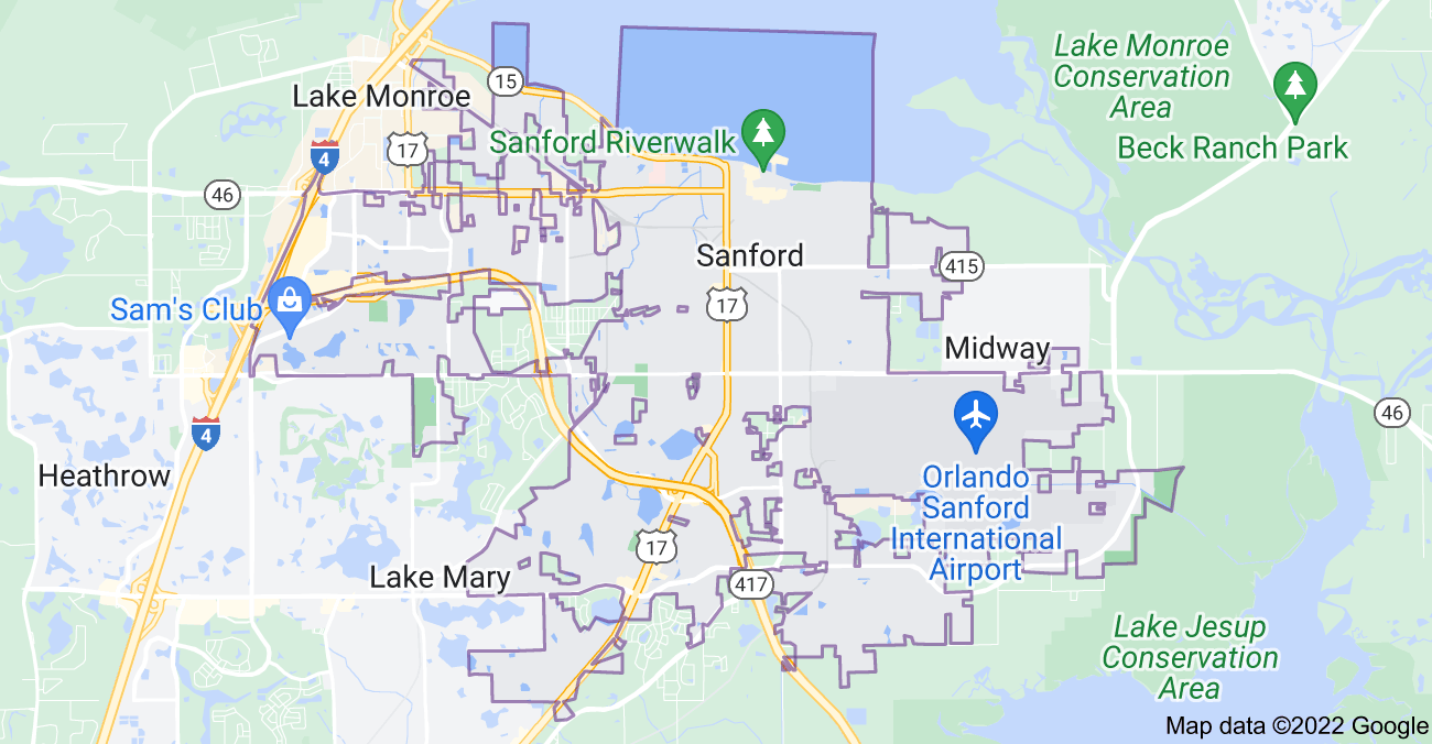 Map of Sanford, FL
