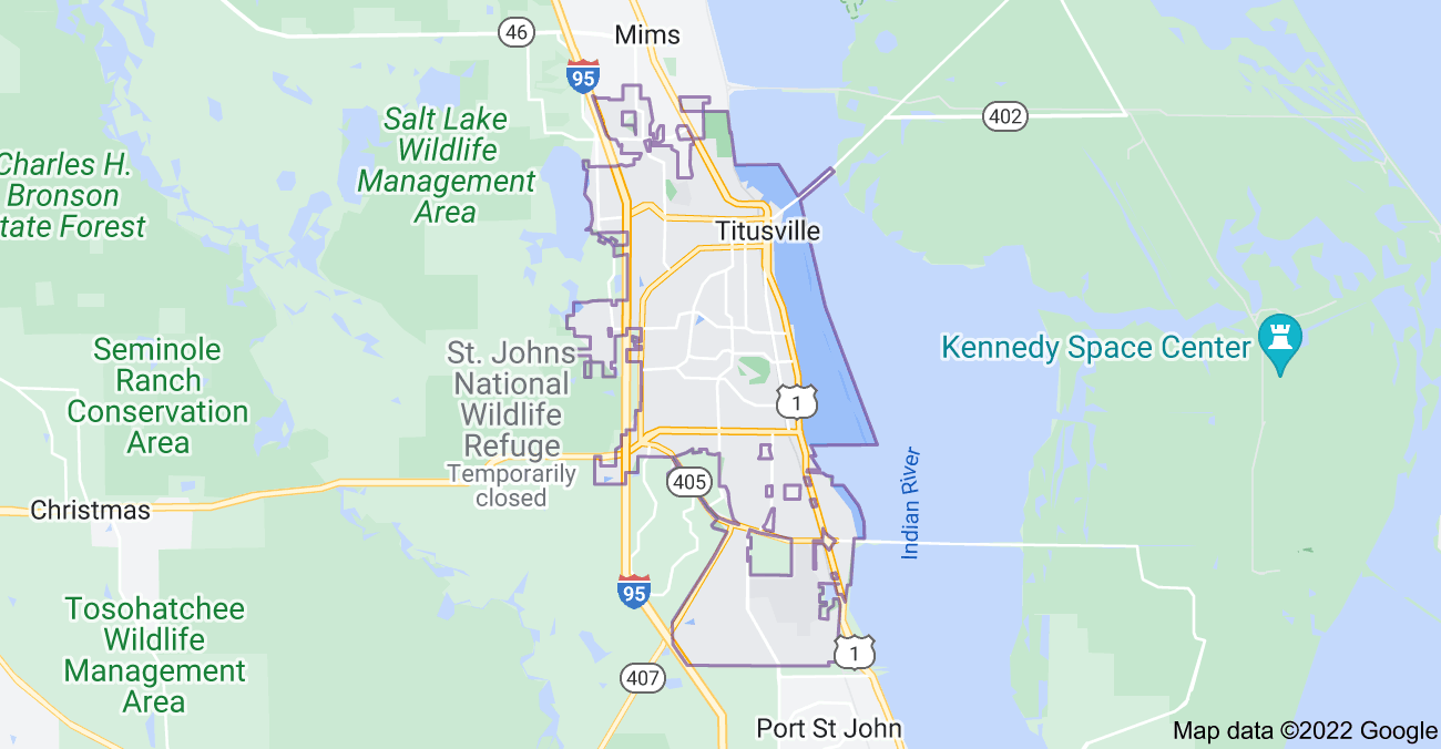 Map of Titusville, FL