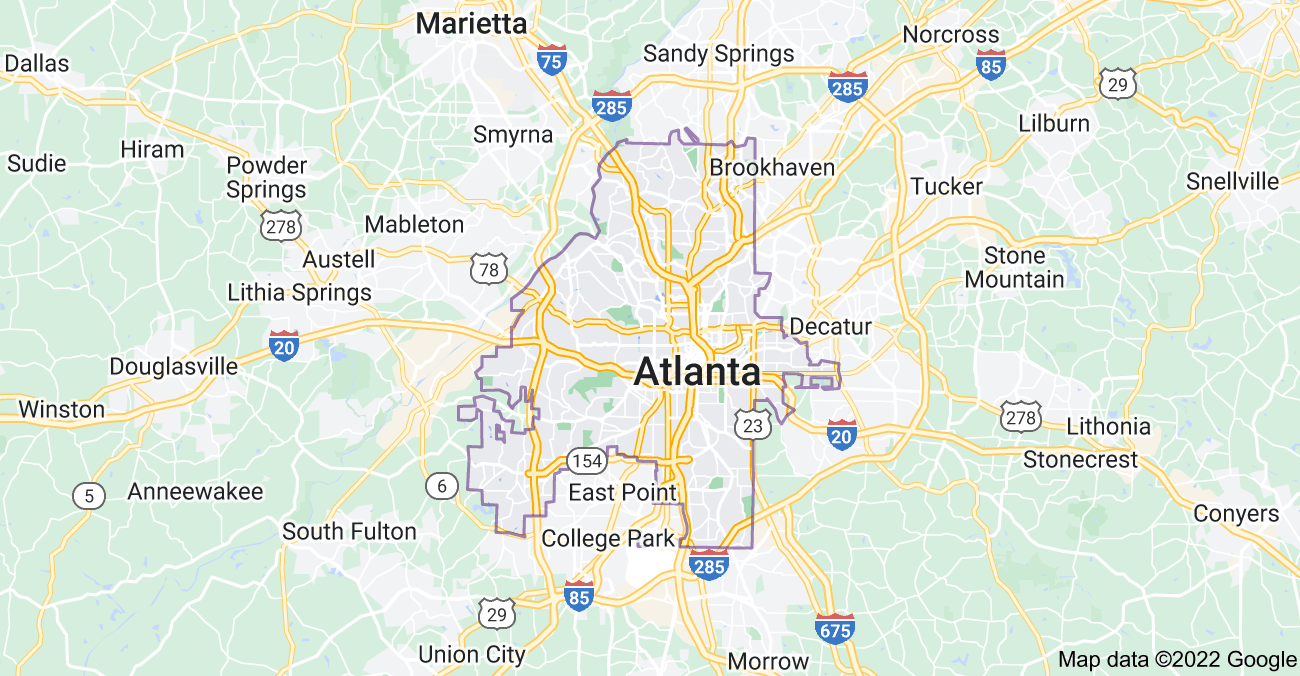 Map of Atlanta, GA