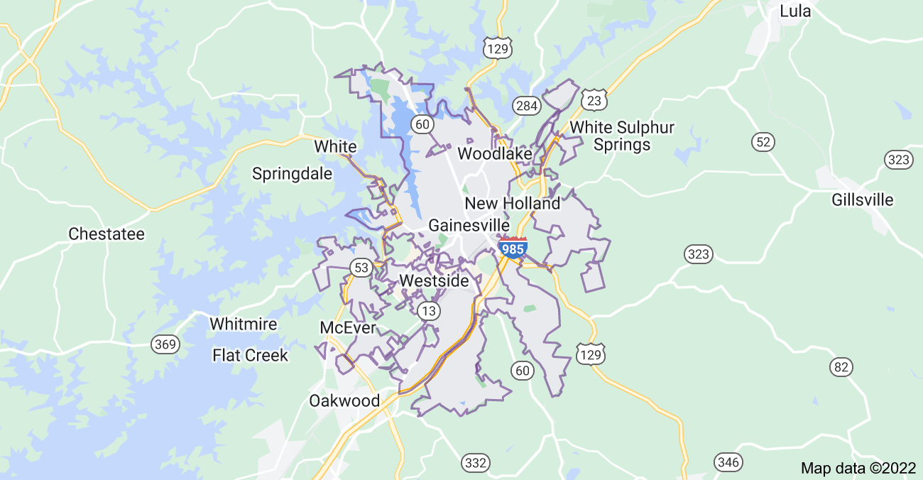 Map of Gainesville, GA