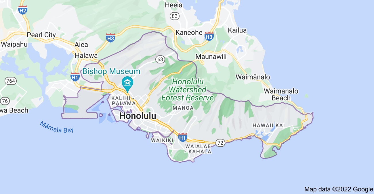 Map of Honolulu, HI