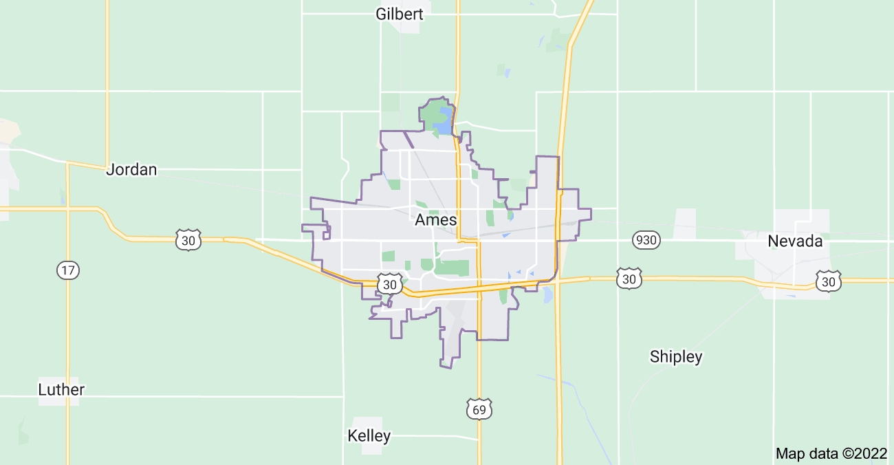 Map of Ames, IA
