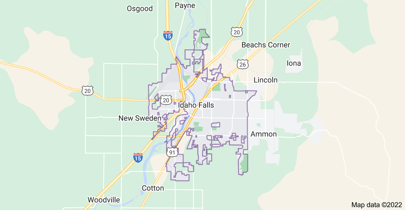 Map of Idaho Falls, ID