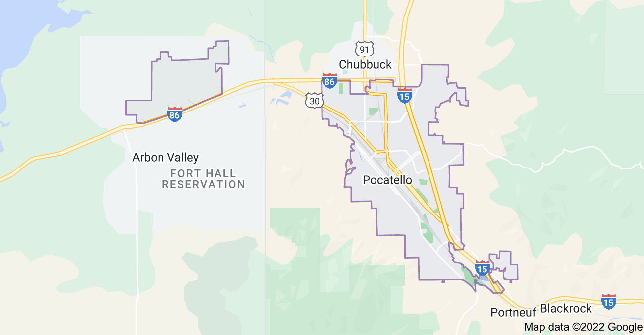 Map of Pocatello, ID