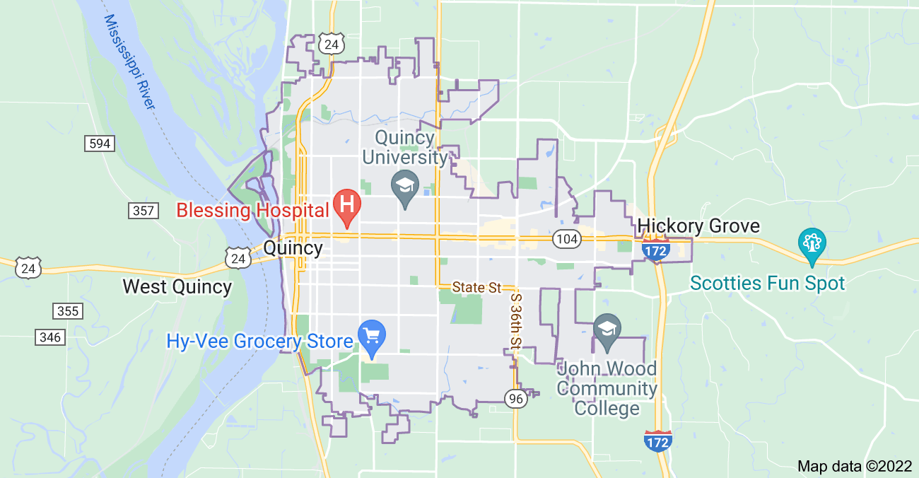 Map of Quincy, IL