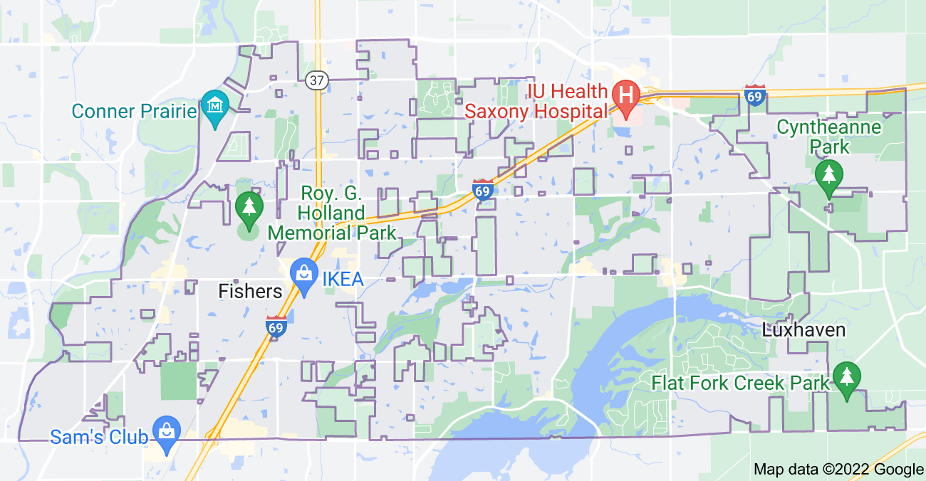 Map of Fishers, IN