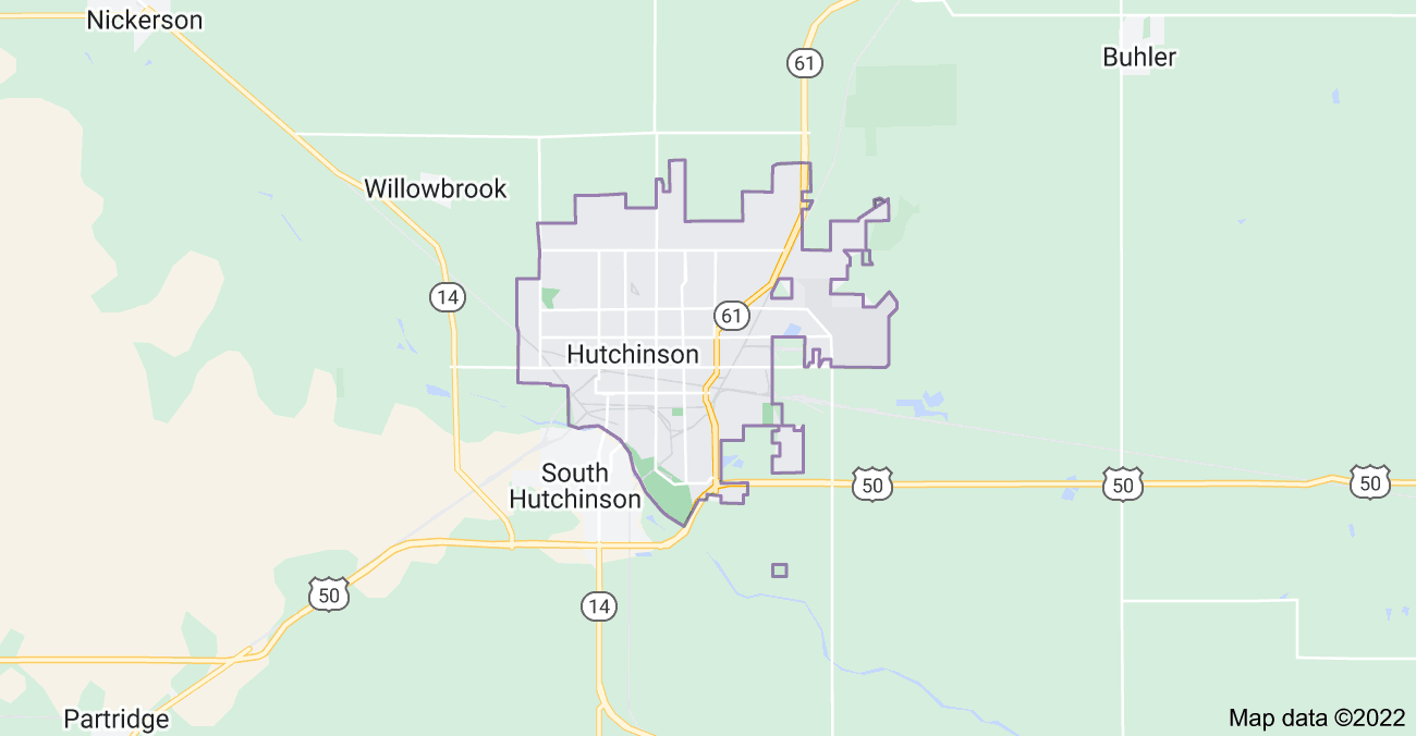 Map of Hutchinson, KS
