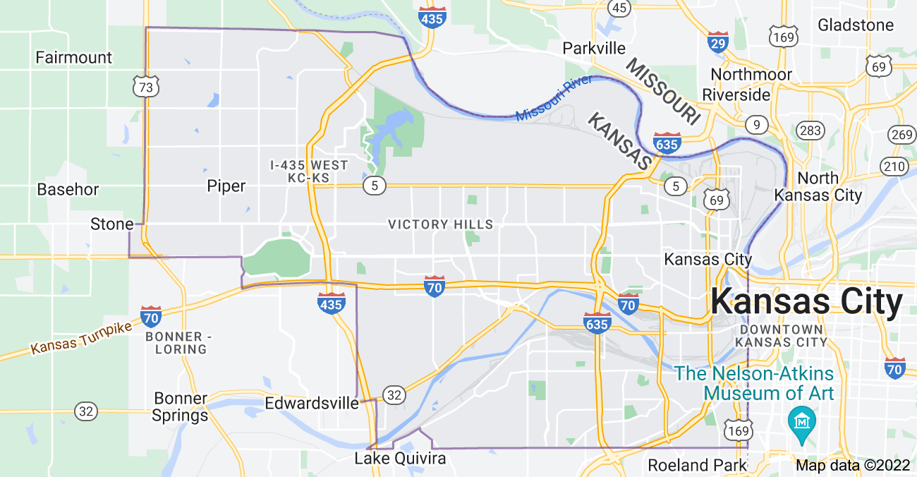 Map of Kansas City, KS