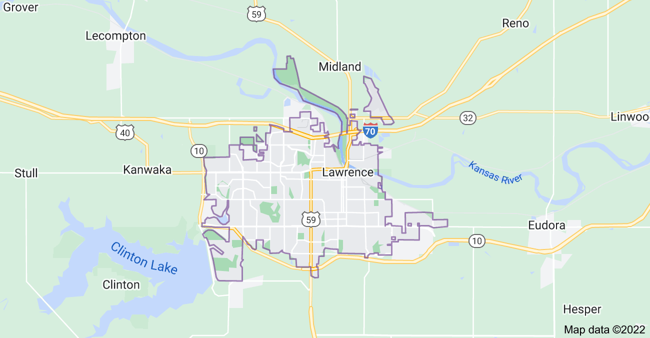 Map of Lawrence, KS