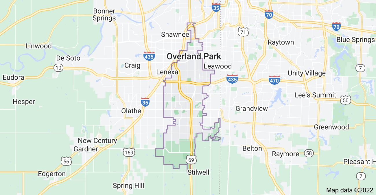 Map of Overland Park, KS