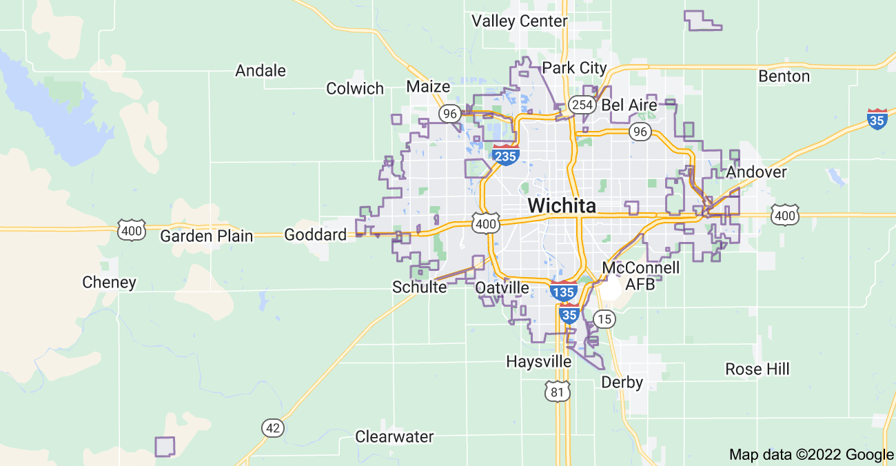 Map of Wichita, KS