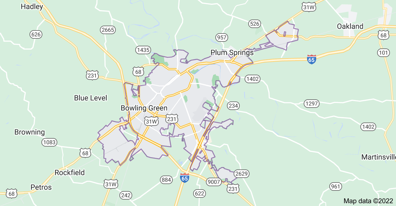 Map of Bowling Green, KY