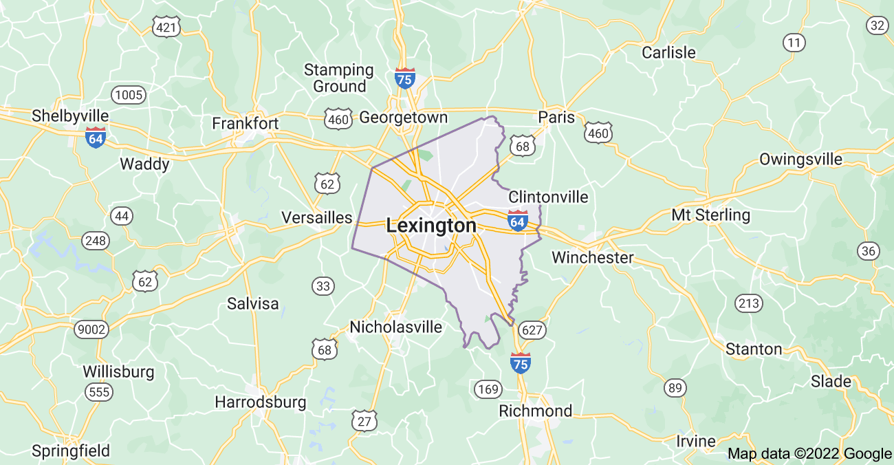 Map of Lexington, KY