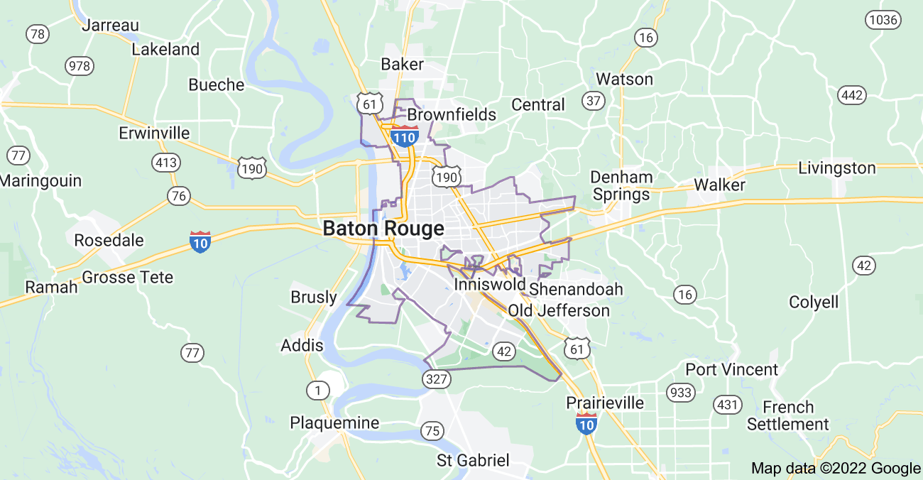 Map of Baton Rouge, LA