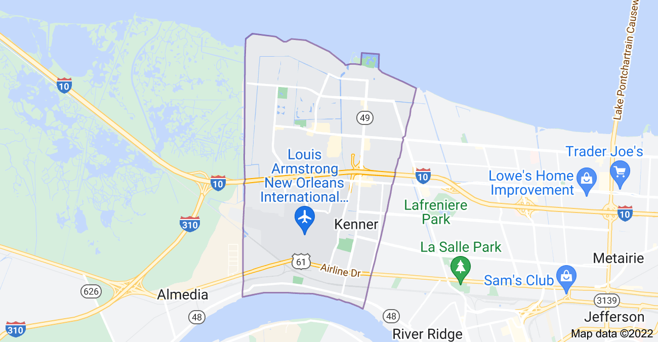 Map of Kenner, LA