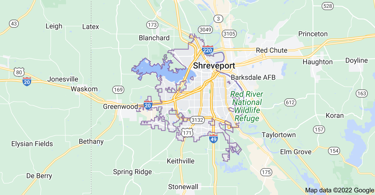 Map of Shreveport, LA