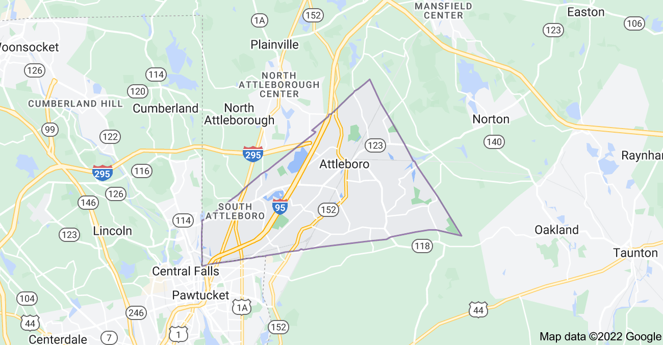 Map of Attleboro, MA