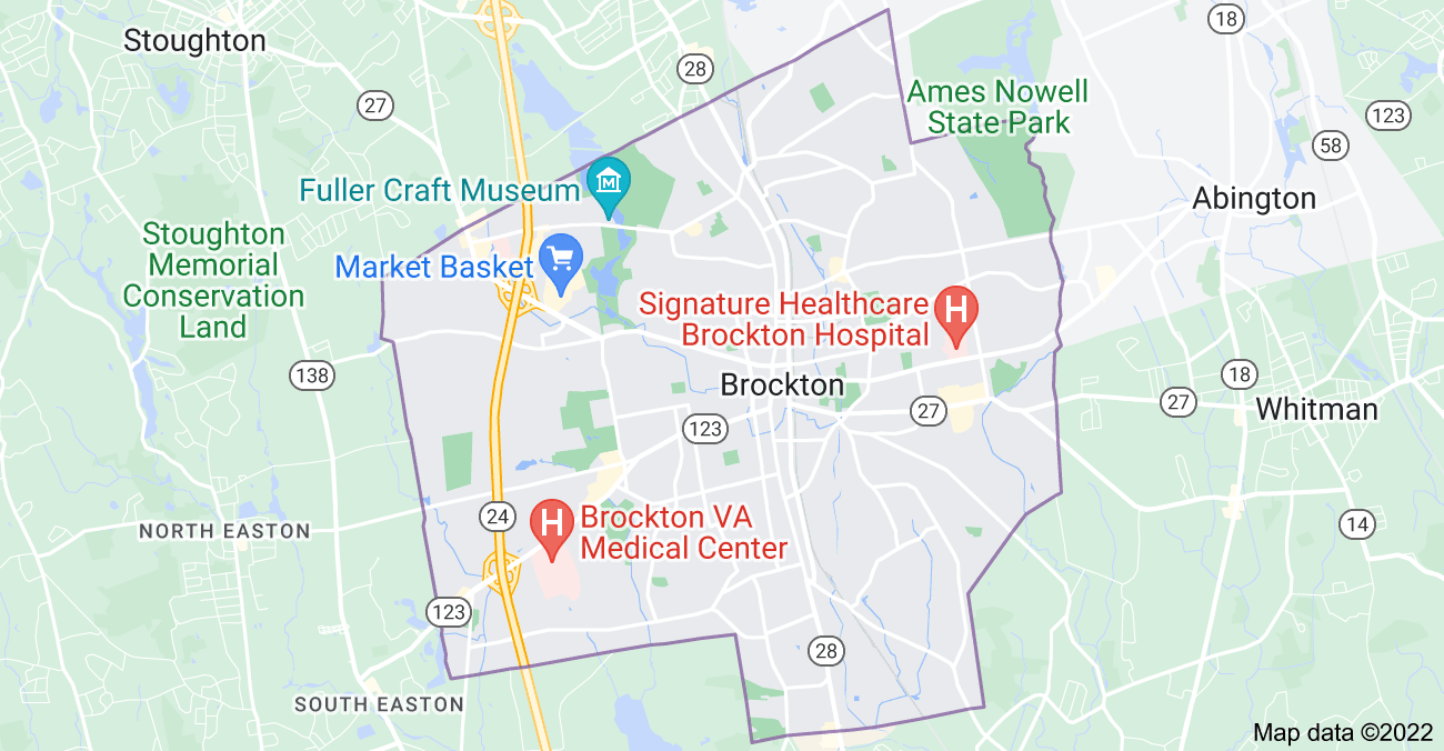 Map of Brockton, MA