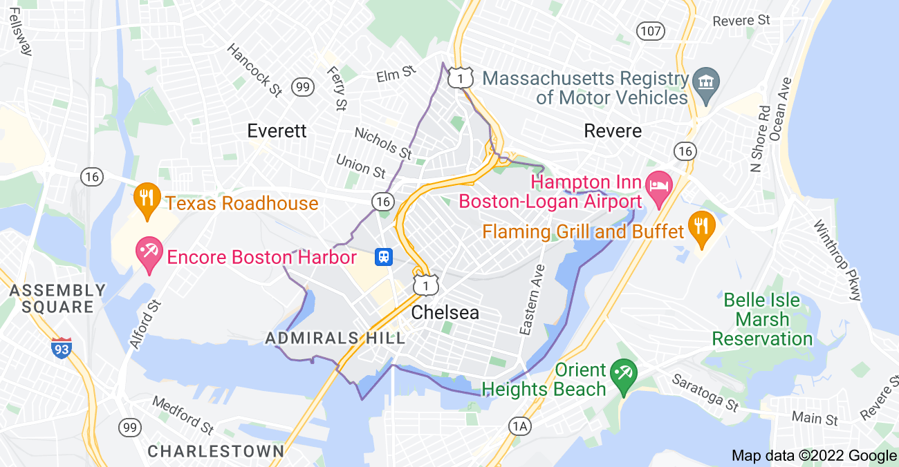 Map of Chelsea, MA