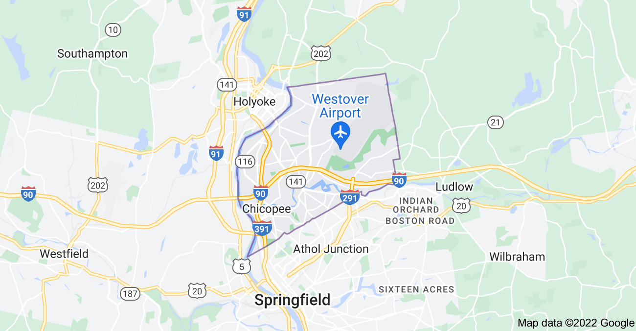 Map of Chicopee, MA