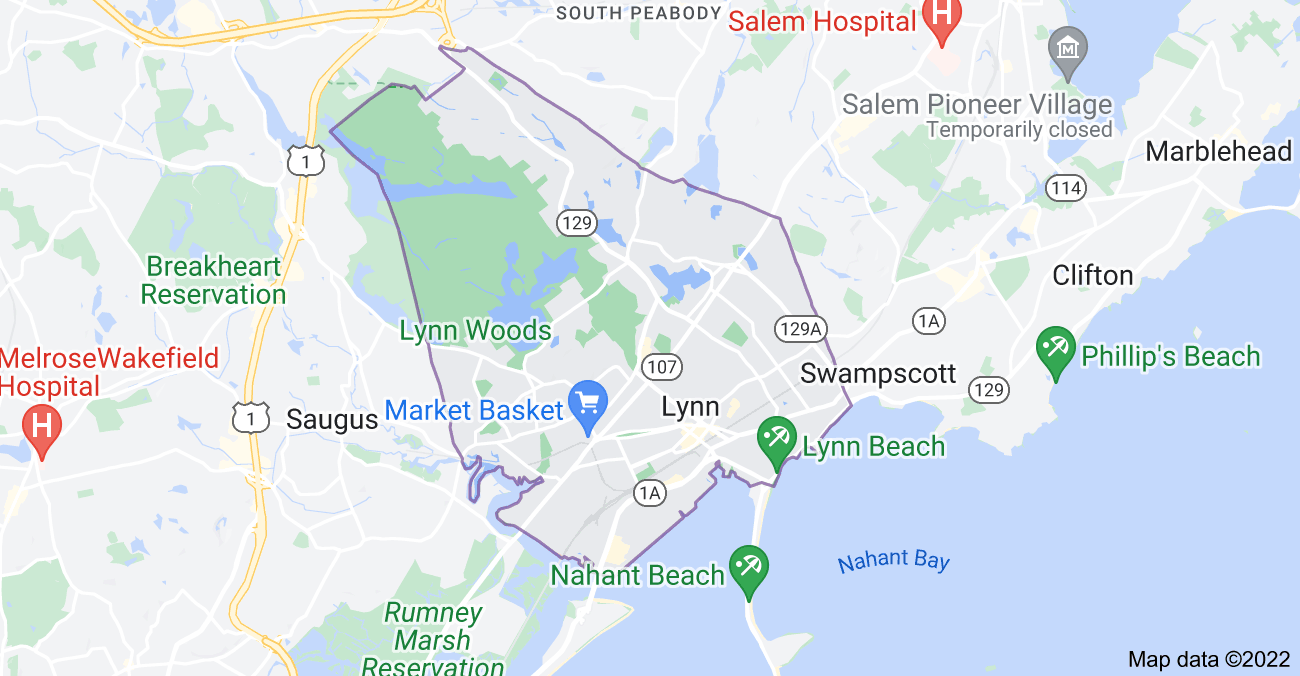 Map of Lynn, MA