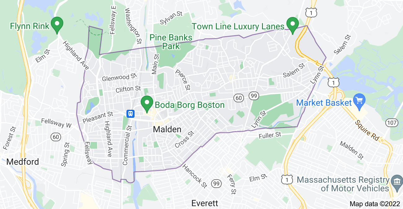 Map of Malden, MA