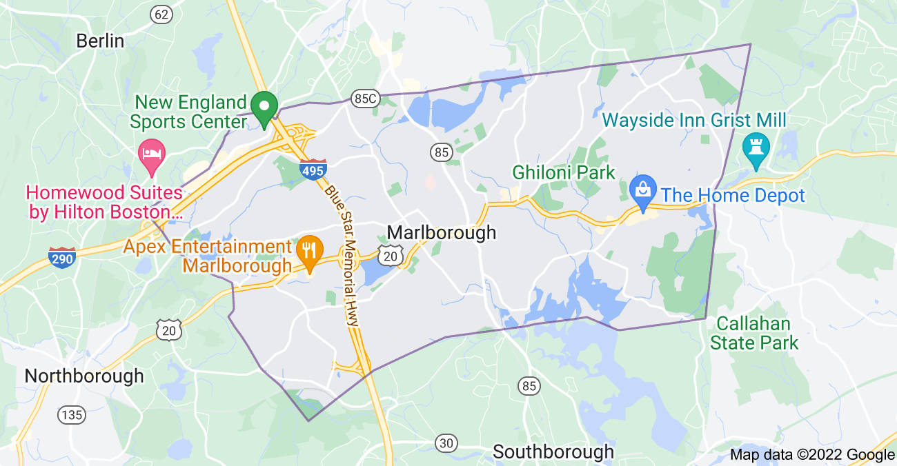 Map of Marlborough, MA