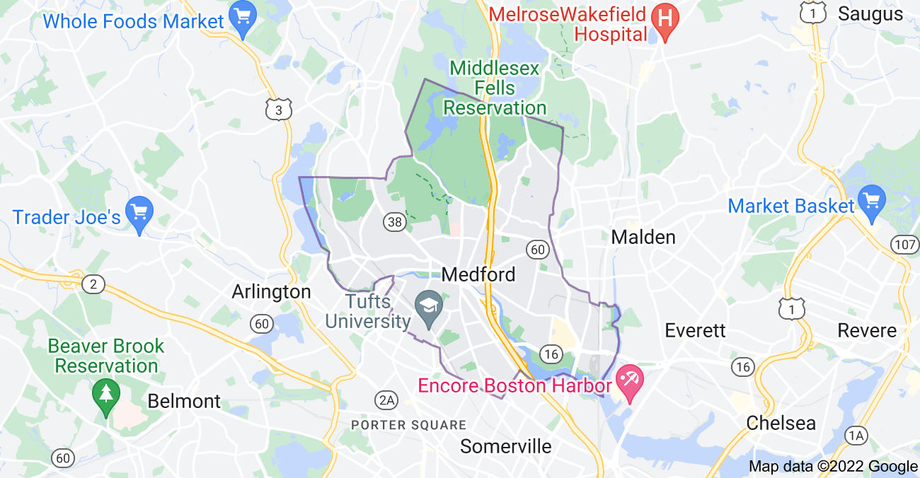 Map of Medford, MA