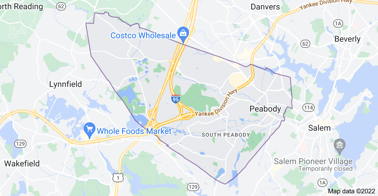 Map of Peabody, MA