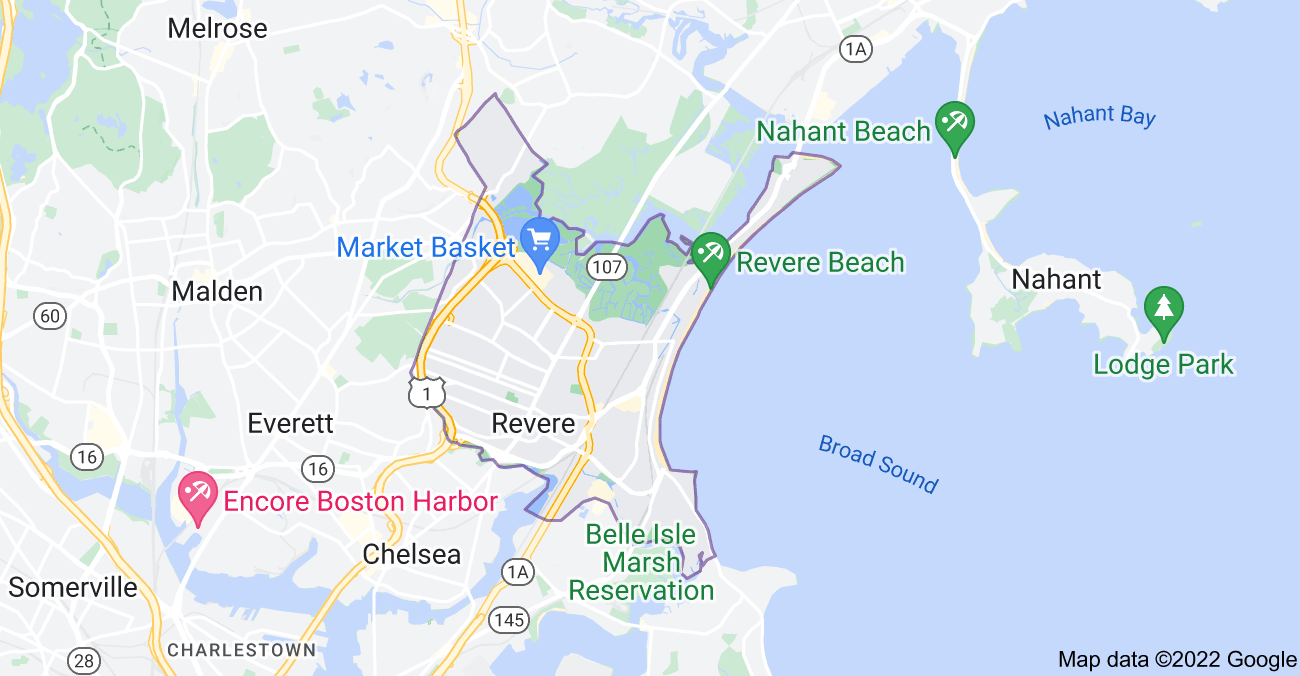Map of Revere, MA