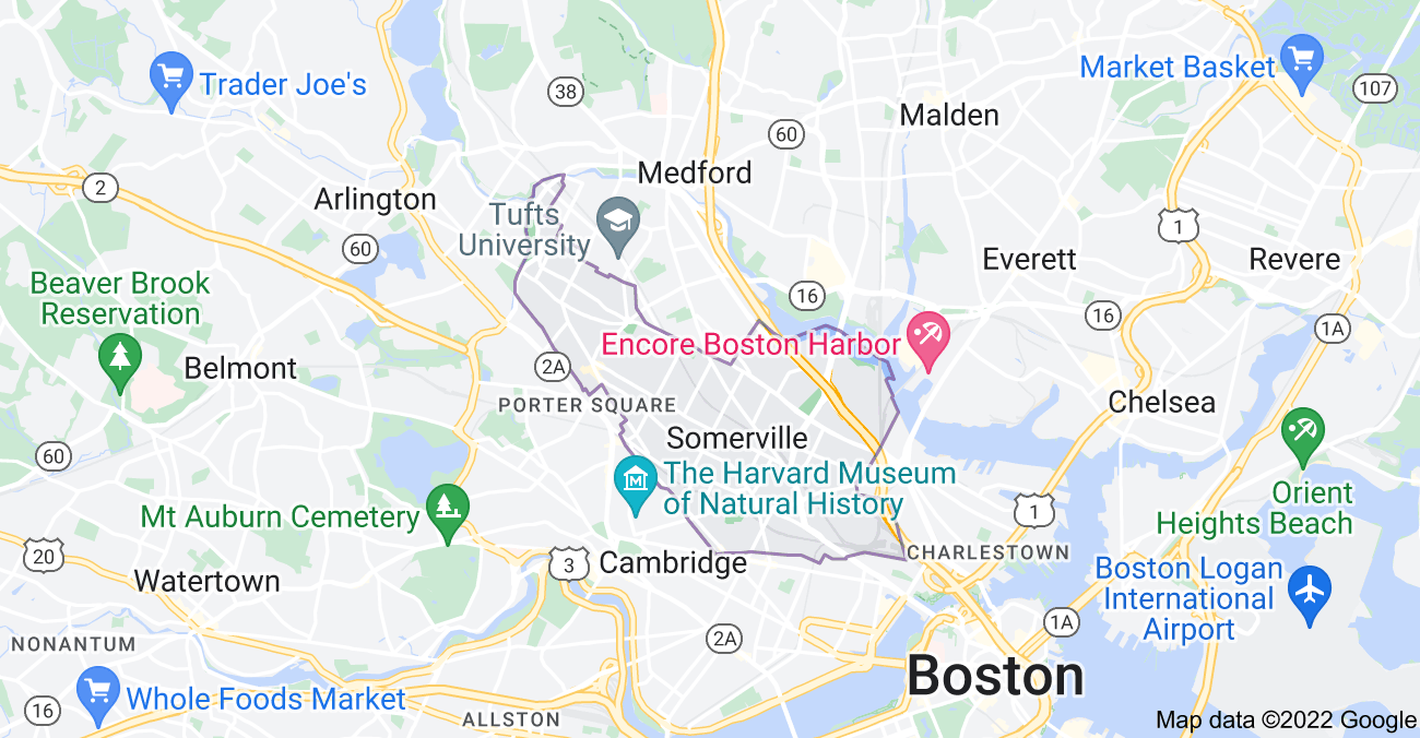 Map of Somerville, MA