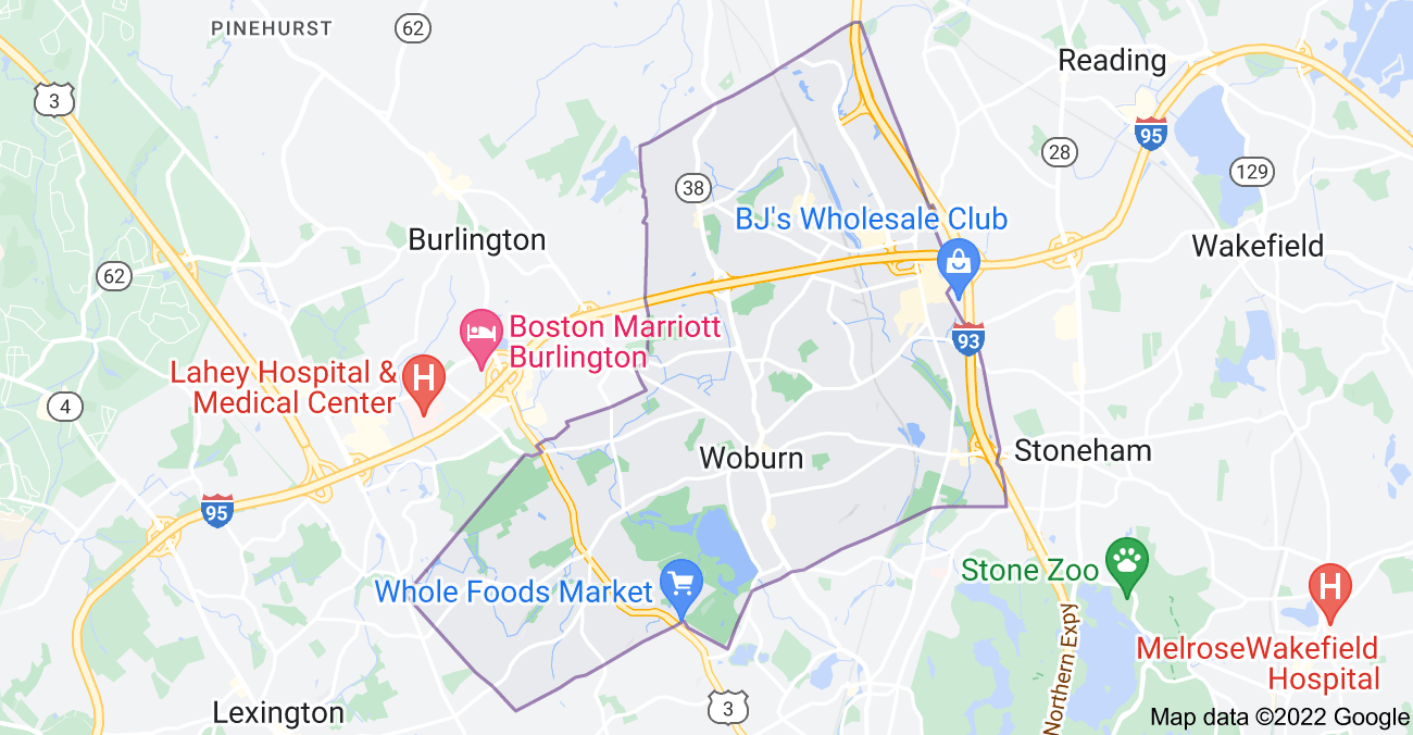 Map of Woburn, MA