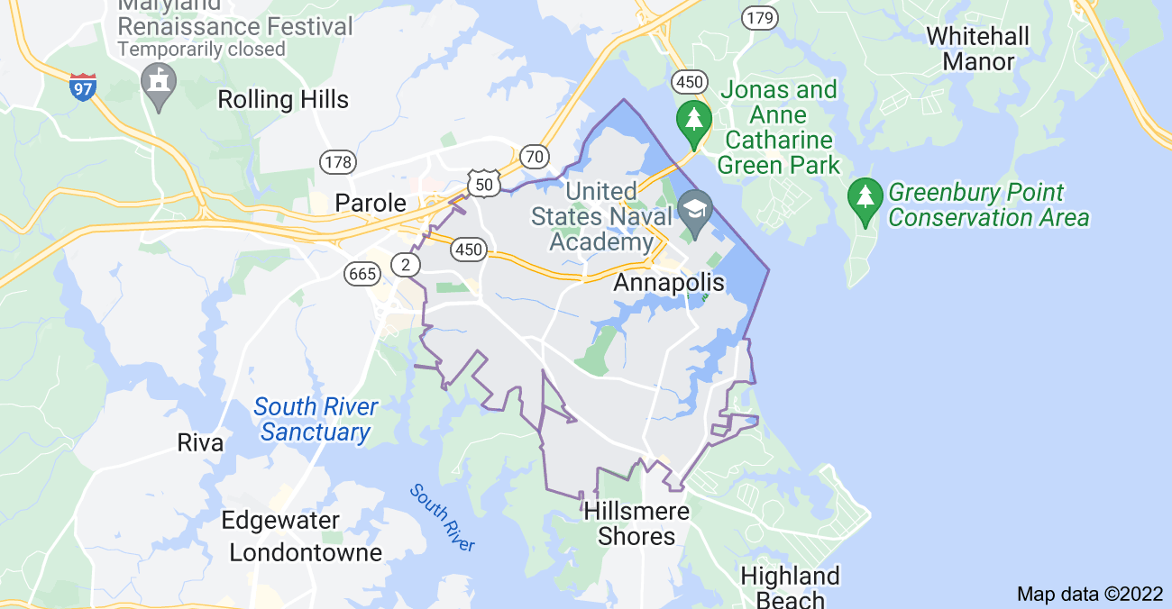 Map of Annapolis, MD