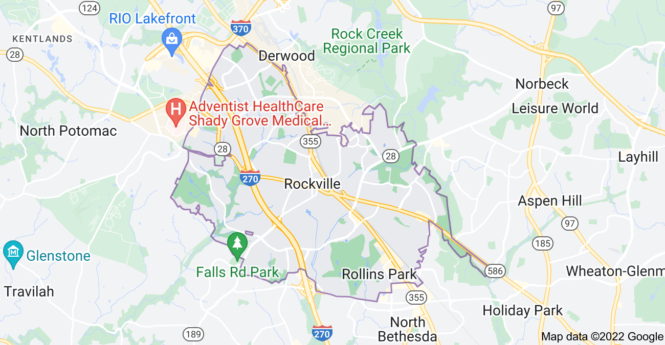 Map of Rockville, MD