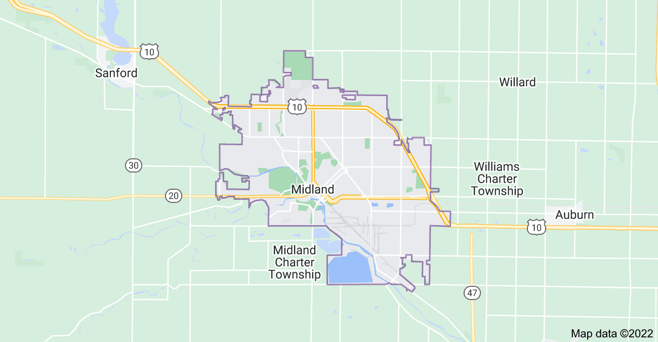 Map of Midland, MI