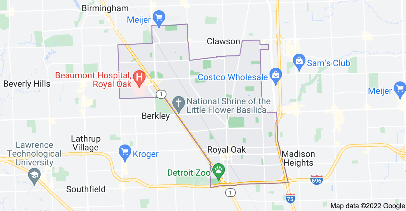 Map of Royal Oak, MI