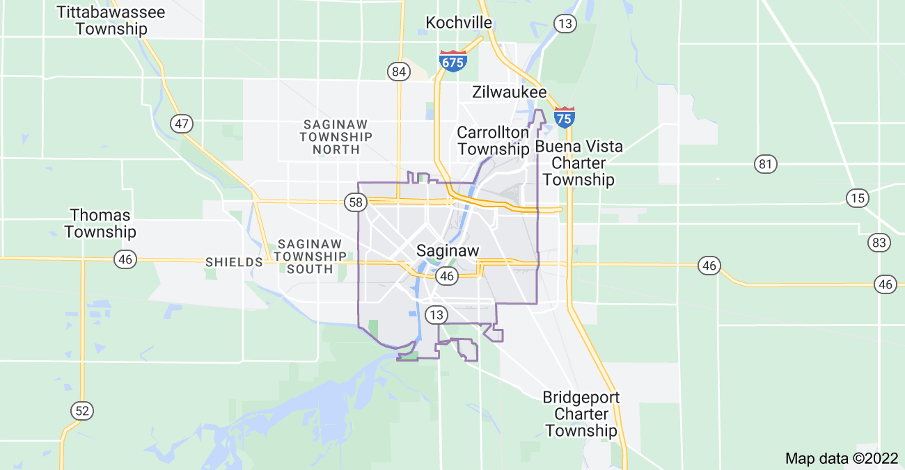 Map of Saginaw, MI