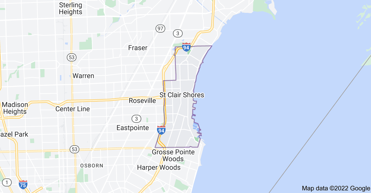 Map of St. Clair Shores, MI