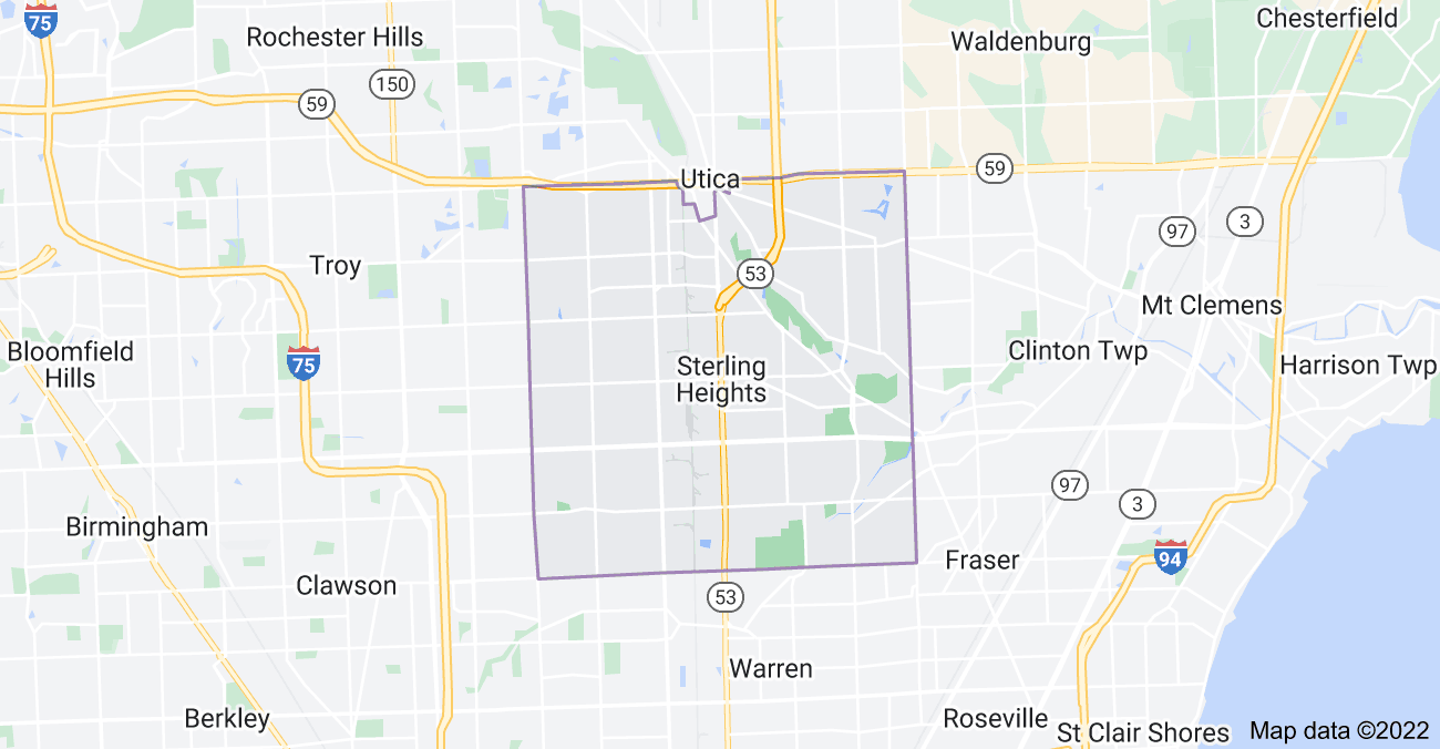 Map of Sterling Heights, MI